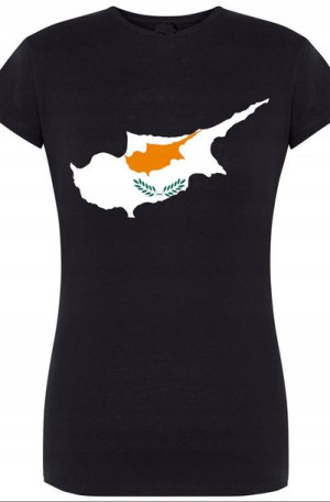 Cypr Flaga Damski T-shirt Modny Nadruk Rozm.XXL