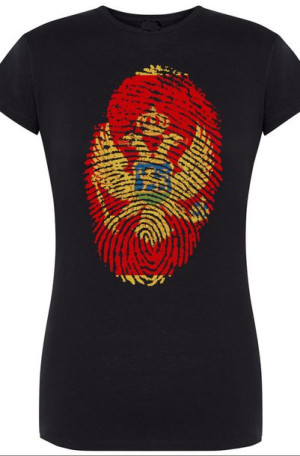Czarnogóra Odcisk Flaga Damski T-Shirt Rozm.S