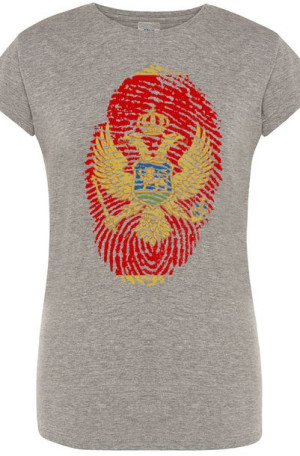 Czarnogóra Odcisk Flaga Damski T-Shirt Rozm.XXL