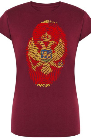 Czarnogóra Odcisk Flaga Damski T-Shirt Rozm.XXL