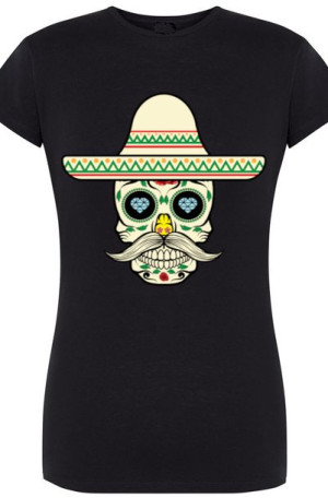 Czaszka Meksykńska Damski T-ShirtModny Rozm.L