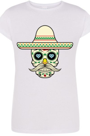 Czaszka Meksykńska Damski T-ShirtModny Rozm.S