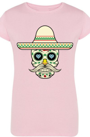 Czaszka Meksykńska Damski T-ShirtModny Rozm.S