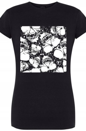 Czaszki Damski T-Shirt Modny Nadruk Rozm.M
