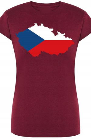 Czechy Damski T-Shirt Modny Flaga Rozm.M