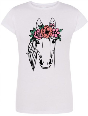 Damski T-Shirt Modny Koń Nadruk Lato Rozm.M