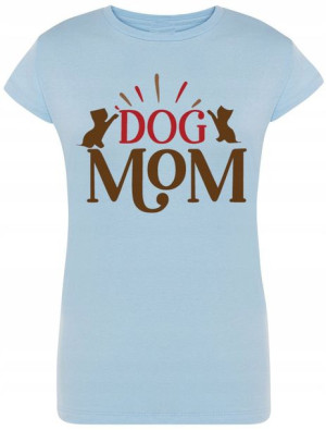 Damski T-Shirt Psia Mama Modny Lato Rozm.L