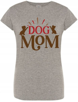 Damski T-Shirt Psia Mama Modny Lato Rozm.L