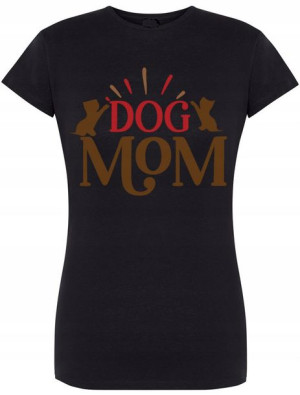 Damski T-Shirt Psia Mama Modny Lato Rozm.M