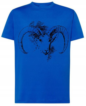Baran Męski Modny T-shirt Nadruk Lato Rozm.4XL