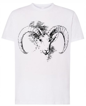 Baran Męski Modny T-shirt Nadruk Lato Rozm.4XL