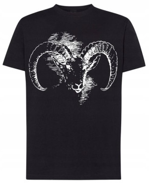 Baran Męski Modny T-shirt Nadruk Lato Rozm.5XL