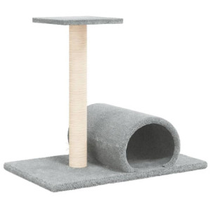 Drapak dla kota z tunelem, jasnoszary, 60x34,5x50 cm