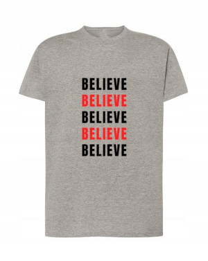 BELIEVE Męski t-shirt LOGO NADRUK Rozm.L