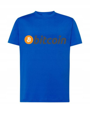Bitcoin T-shirt Męski Logo Nadruk Rozm.M
