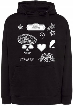Bluza fajny nadruk Dia de Muertos CZASZKA r.M