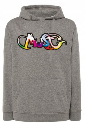 Bluza kolorowt nadruk napis Music Muzyka r.L