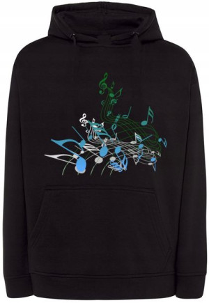Bluza kolorowy nadruk Nutki Nuty Muzyka r.M