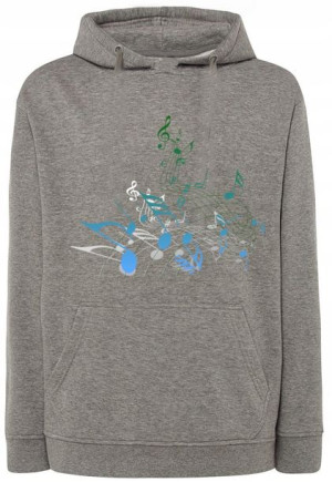 Bluza kolorowy nadruk Nutki Nuty Muzyka r.XXL