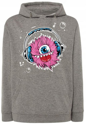 Bluza kolorowy nadruk zabawny Potwór r.5XL