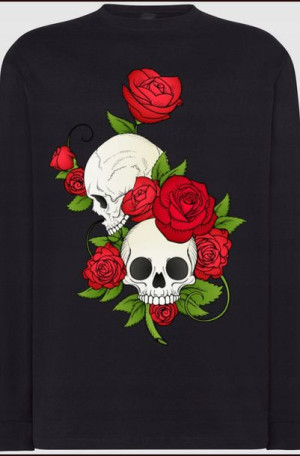 Bluza Longsleeve Róże Czaszki Modna Rozm.L