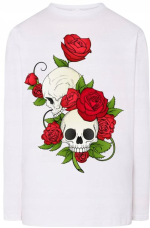 Bluza Longsleeve Róże Czaszki Modna Rozm.XL