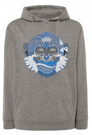 Bluza męska fajny kolorowy nadruk MAŁPA r.4XL