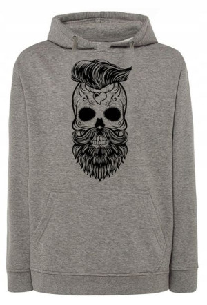 Bluza męska fajny nadruk CZASZKA BRODA r.M
