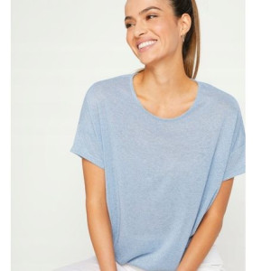 Bonprix Błyszcząca Lekka Luźna Bluzka Oversize Ściągacz 44-46 905230