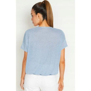 Bonprix Błyszcząca Lekka Luźna Bluzka Oversize Ściągacz 48-50 905230