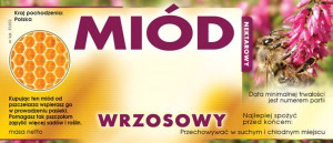 Paczka etykiet na miód wrzosowy (100szt) - wzór E1032