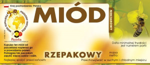 Paczka etykiet z logo akcji na miód rzepakowy (100szt) - wzór E1226LOGO
