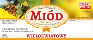 Paczka etykiet na miód wielokwiatowy (100szt) - wzór E1250