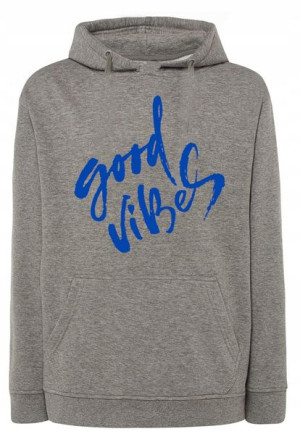 Bluza męska fajny nadruk napis Good Vibes r.M