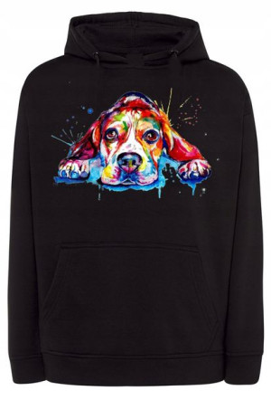 Bluza męska kolorowy nadruk pies Beagle r.L