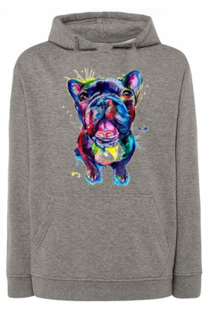 Bluza męska kolorowy nadruk pies Bulldog r.XXL