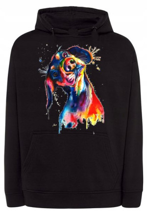 Bluza męska kolorowy nadruk pies Jamnik r.4XL