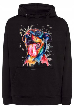 Bluza męska kolorowy nadruk Rottweiler r.3XL