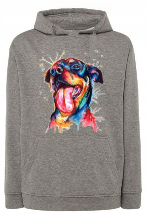 Bluza męska kolorowy nadruk Rottweiler r.M