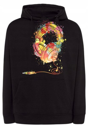 Bluza męska kolorowy nadruk Słuchawki Muzyka r.3XL