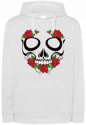 Bluza męska nadruk Czaszka z RÓŻAMI r.XL