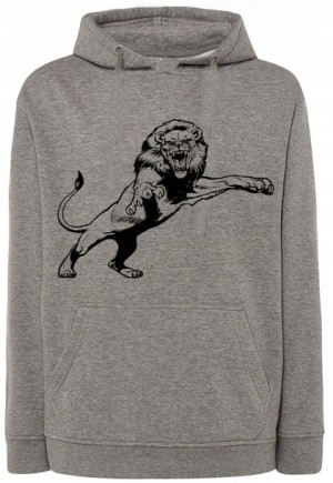 Bluza męska nadruk groźny LEW SKOK r.3XL
