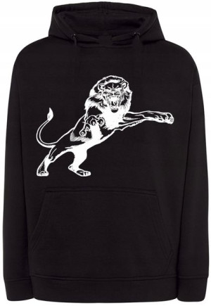 Bluza męska nadruk groźny LEW SKOK r.4XL
