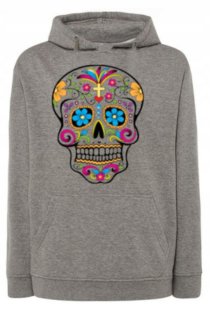 Bluza męska nadruk kolorowa CZASZKA r.4XL