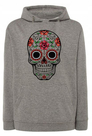 Bluza męska nadruk kolorowa CZASZKA r.L