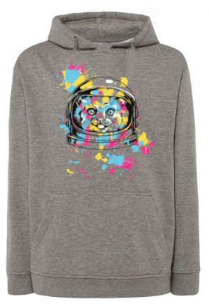 Bluza męska nadruk kolorowy KOT ASTRONAUTA r.4XL