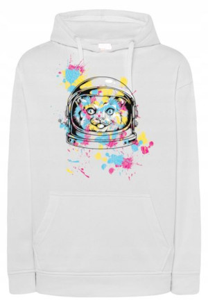 Bluza męska nadruk kolorowy KOT ASTRONAUTA r.XS