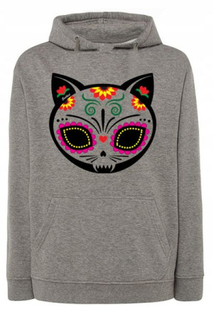 Bluza męska nadruk Kolorowy KOT Czaszka r.S