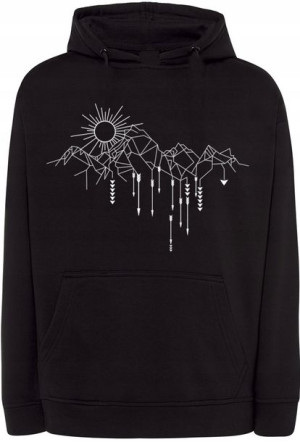 Bluza męska nadruk Line Art GÓRY SŁOŃCE r.S