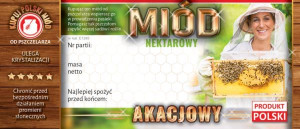 Paczka etykiet na miód akacjowy (100szt) - wzór E1285